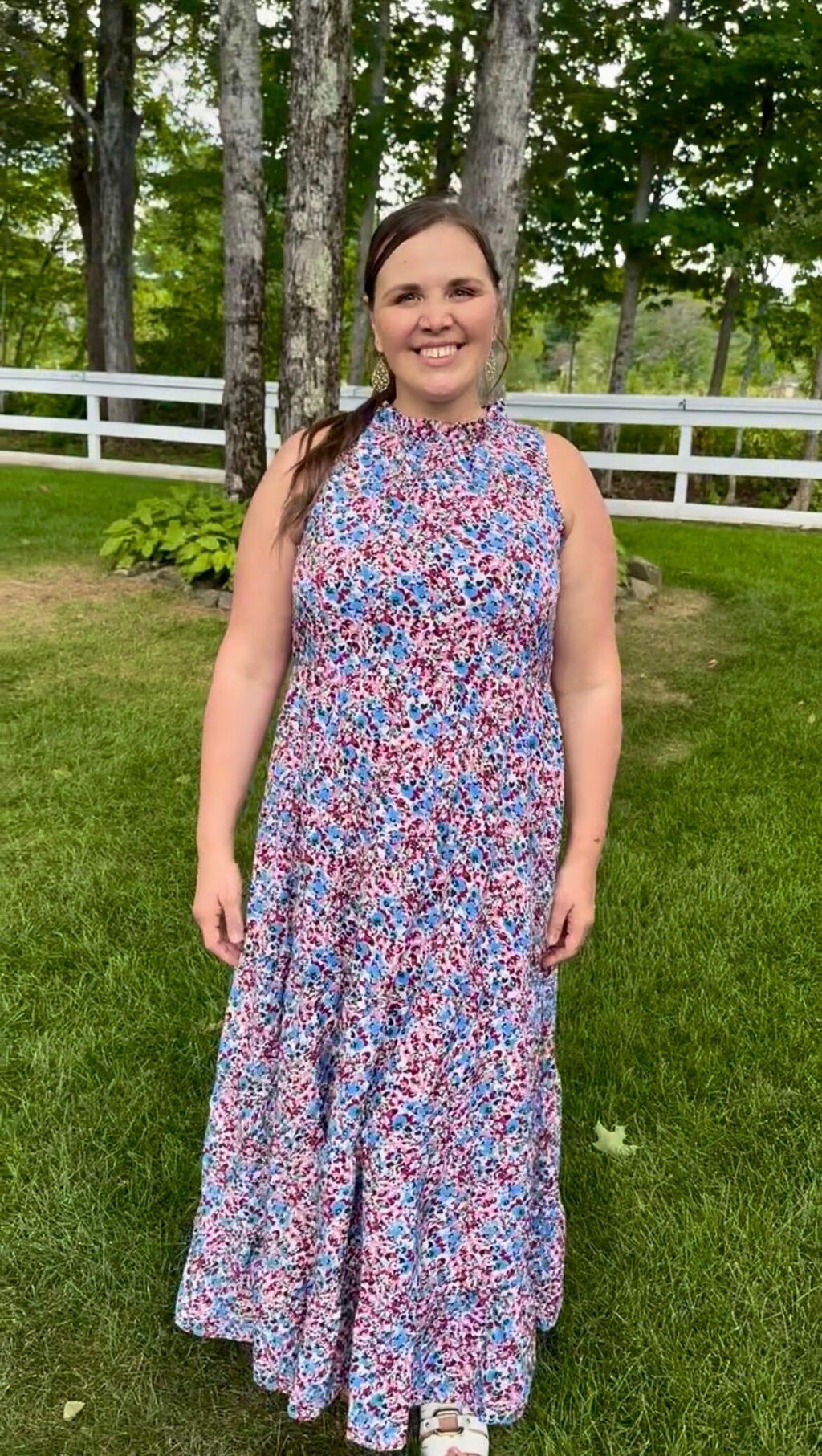 Tie Back Bow Nursing Dress - Berry Garden