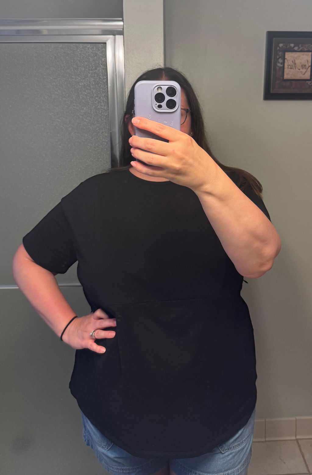 Classic Cotton Nursing Tee - Solid Black