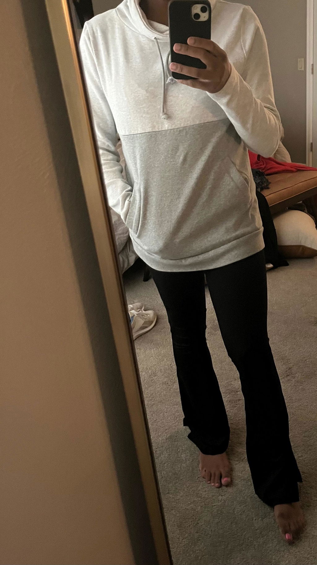 Cotton Nursing Sweatshirt Pullover - Colorblock Light Gray
