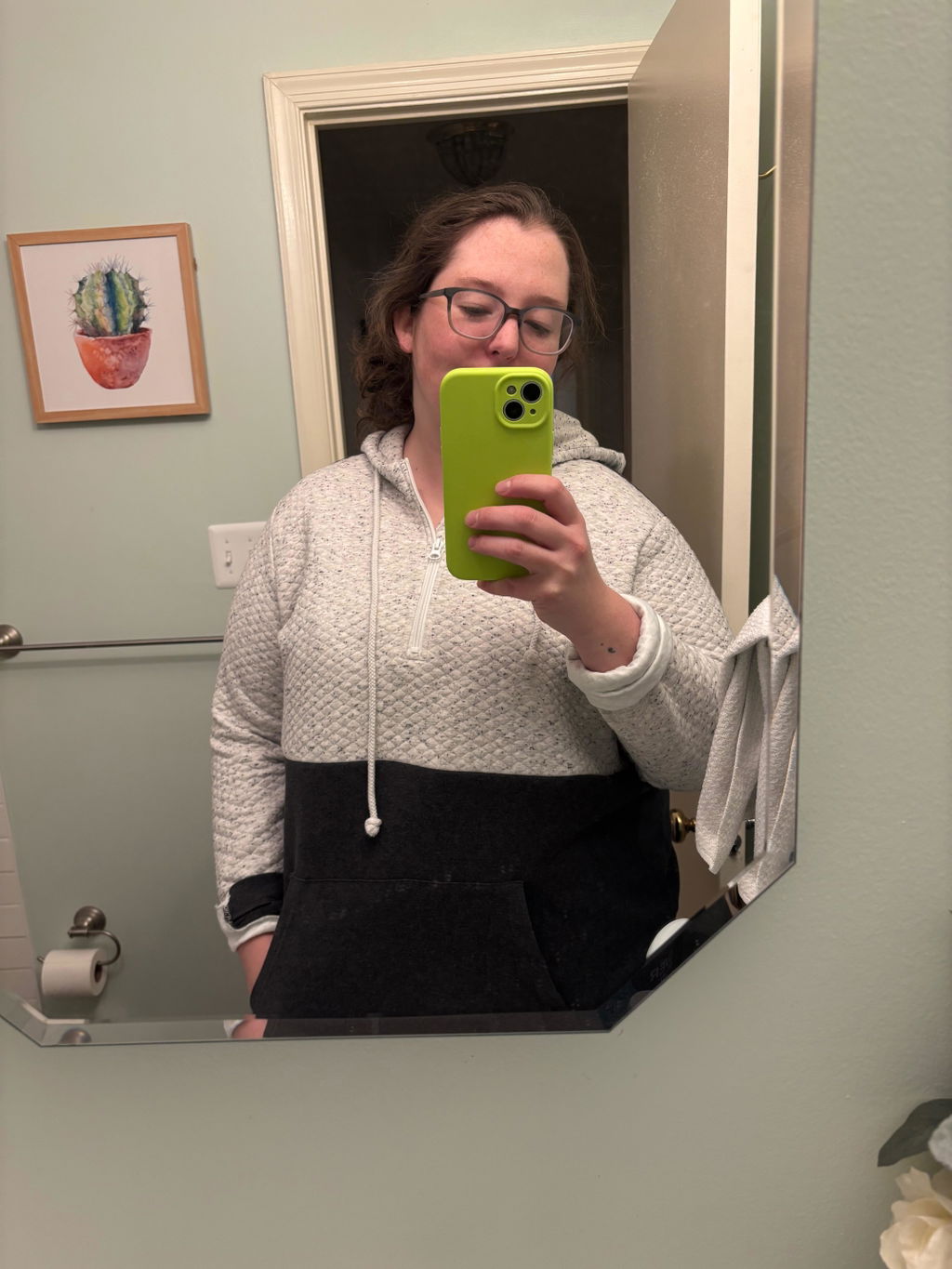 Long Sleeve Cotton Nursing Top- 3 Block- Wine
