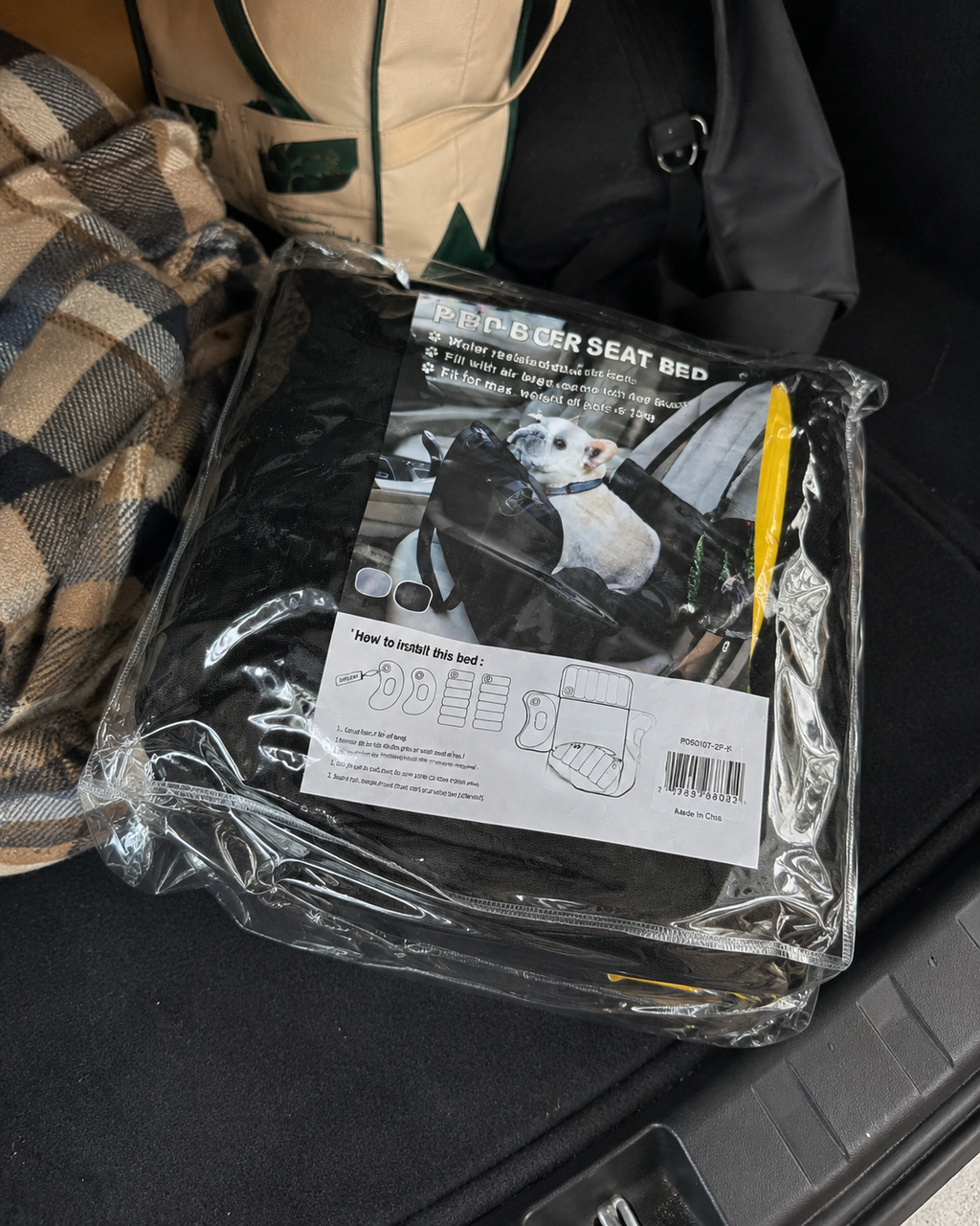 Customer photo for Nuzzigo Everywhere Bed – Dog Car Seat & Travel Bed