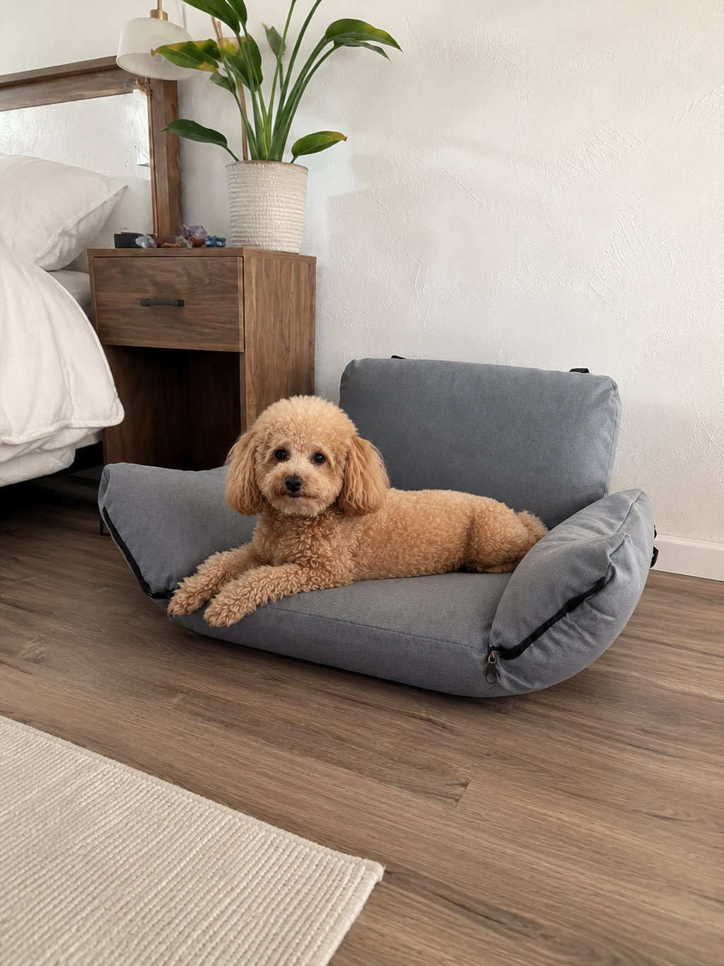 Customer photo for Nuzzigo Everywhere Bed – Dog Car Seat & Travel Bed