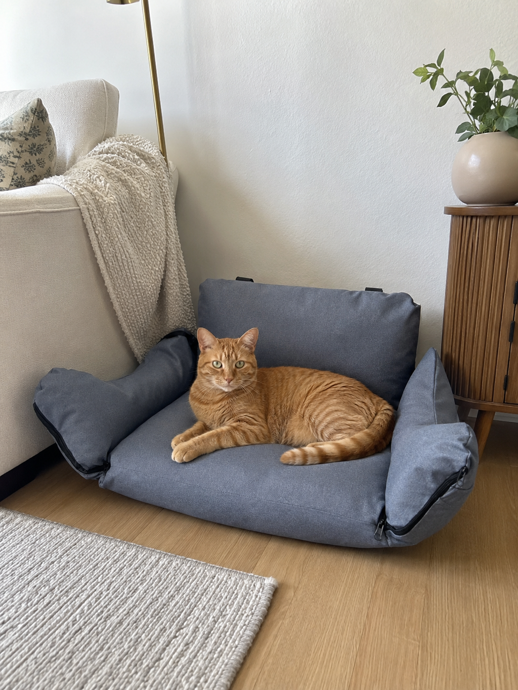 Customer photo for Nuzzigo Everywhere Bed – Dog Car Seat & Travel Bed