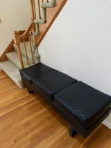 Waiting Room Bench Seating Long Bench with Metal Frame Leg-Black