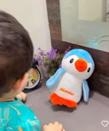 Penguin Soft Rattle Toy (Blue)