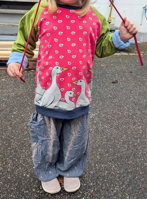 40. Mitwachsendes leichtes Langarmshirt aus Baumwolljersey Kinder |Gänse