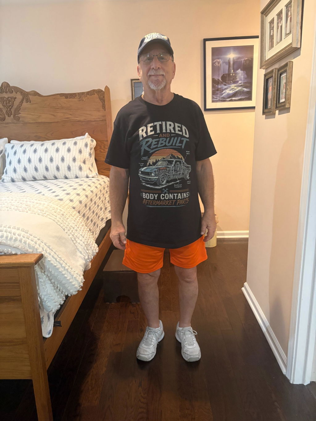 "Retired and Rebuilt: Body Contains Aftermarket Parts" Funny Vintage T-Shirt