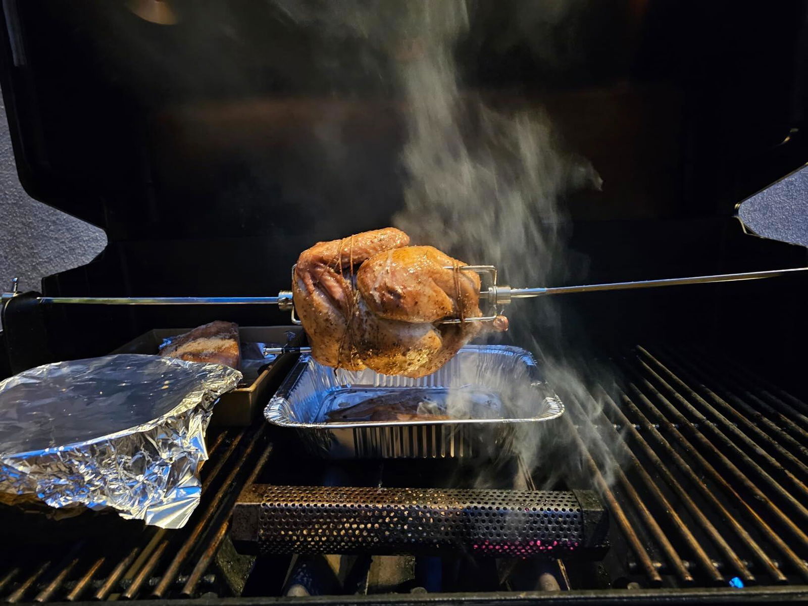 ハーディー✨ソブリントラベルフライロッド4ピース Onlyfire Universal Rotisserie Kit for 2-4 Burner Grill