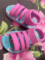 Premium Floral Sandals - Sky Blue & Pink (Girls)