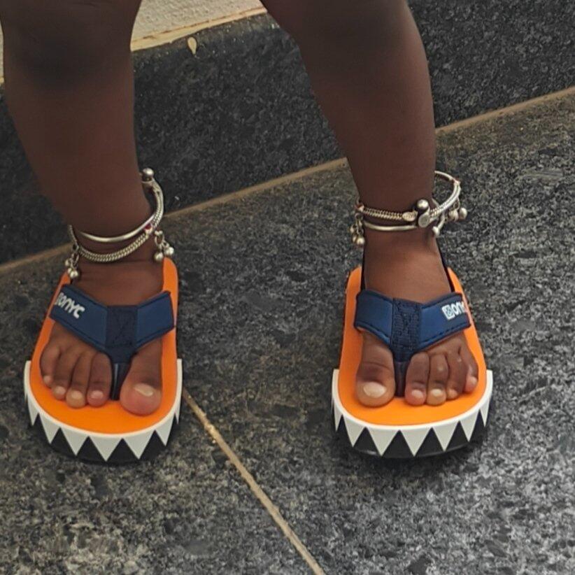 Premium Shark Flip-flops With Adjustable BackSupport - Orange (Unisex)