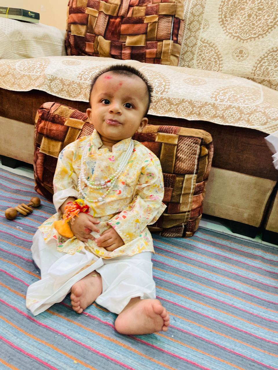 Little Boy Printed Sherwani Dhoti Set for Wedding Guests and Festive Gatherings