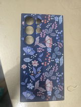 Samsung Galaxy S24 Ultra Cover - Blue - D1 - ONation Floral Series - HQ Liquid Silicone Soft Case (Fast Delivery)(U)