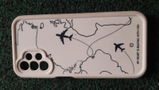 Samsung Galaxy A13  - Offwhite - Airplane Route Design - ONation Step Up Series - HQ Liquid Silicone Soft Case