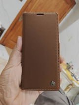 Samsung Galaxy Z Fold 7 Cover - Brown -  CaseMe Premium High Quality Wallet Magnetic Suede Leather Case