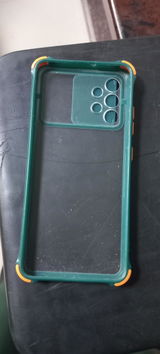 Samsung Galaxy A32 4G Cover - Dark Green - Shockproof Bumper Color Border Semi Transparent Camera Slide Protection Case