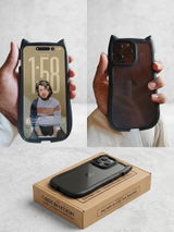 iPhone 14 Pro Max Cover - Black - Cute 3D Kawaii Cartoon Ears Clear Back Color Soft Borders Case