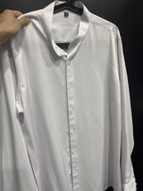 Men’s Chinese Mandarin Round Stand Collar Shirt