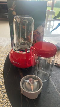 OTE Smoothie maker blender, Retro Kitchen Small glass blender for shakes and smoothies, with 400ml glass