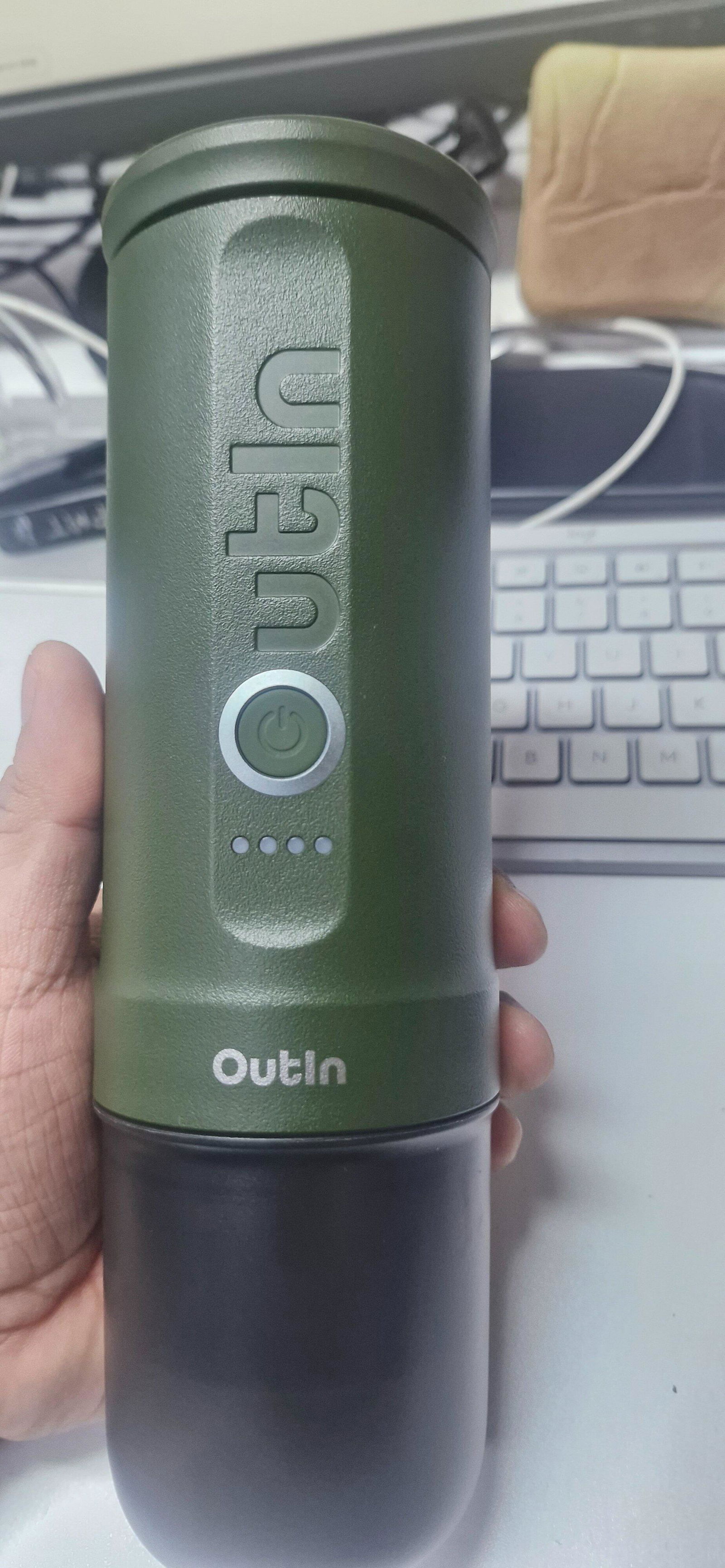 OutIn Nano Portable Espresso Machine — Forest Green (20 Bar)