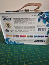 Kit Tinta para Tecido Fosca Acrilex 37ml Maleta 12 cores Edição Limitada