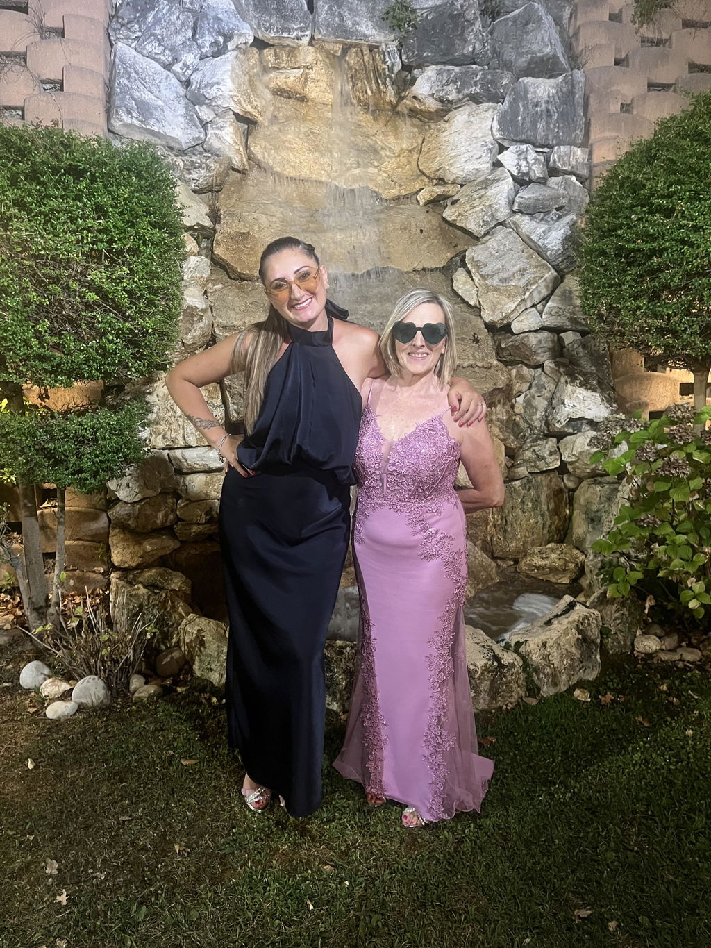 Abito Satin con Top a Balza Blu