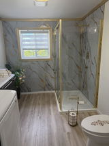 Panneau Mural UV en PVC effet marbre, Veine Doré , 4x8 pied 3mm | Panore