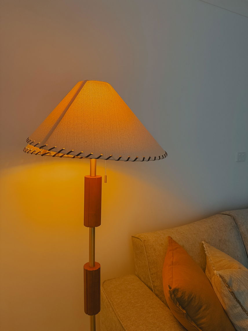 Zali Floor Lamp – Wooden & Brass Floor Lamp – Paola And Joy