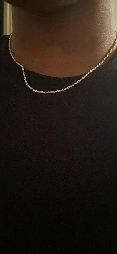 Silver Chain - Mens White Chain / Rope Chain