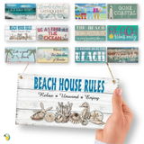 Beach Wood Sign • Summer Happy Quote Wooden Plaque
