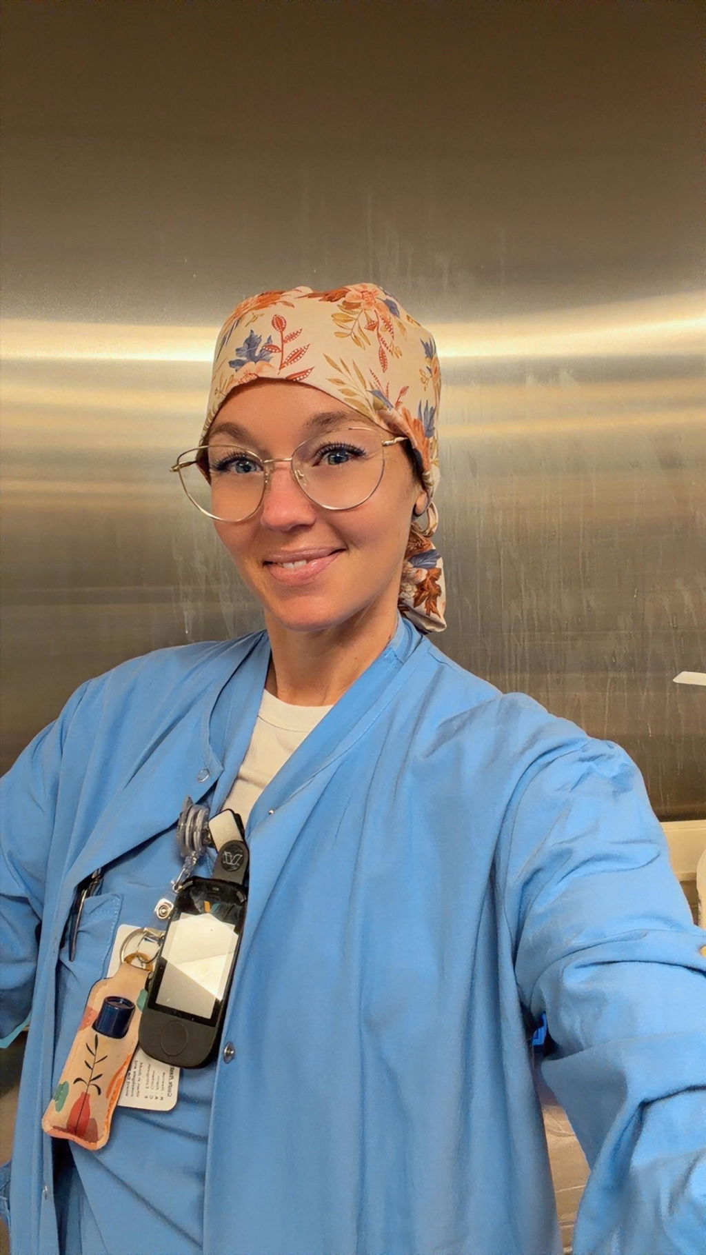 Fall Floral Ponytail scrub cap for women with satin lined option by Paradise Caps.