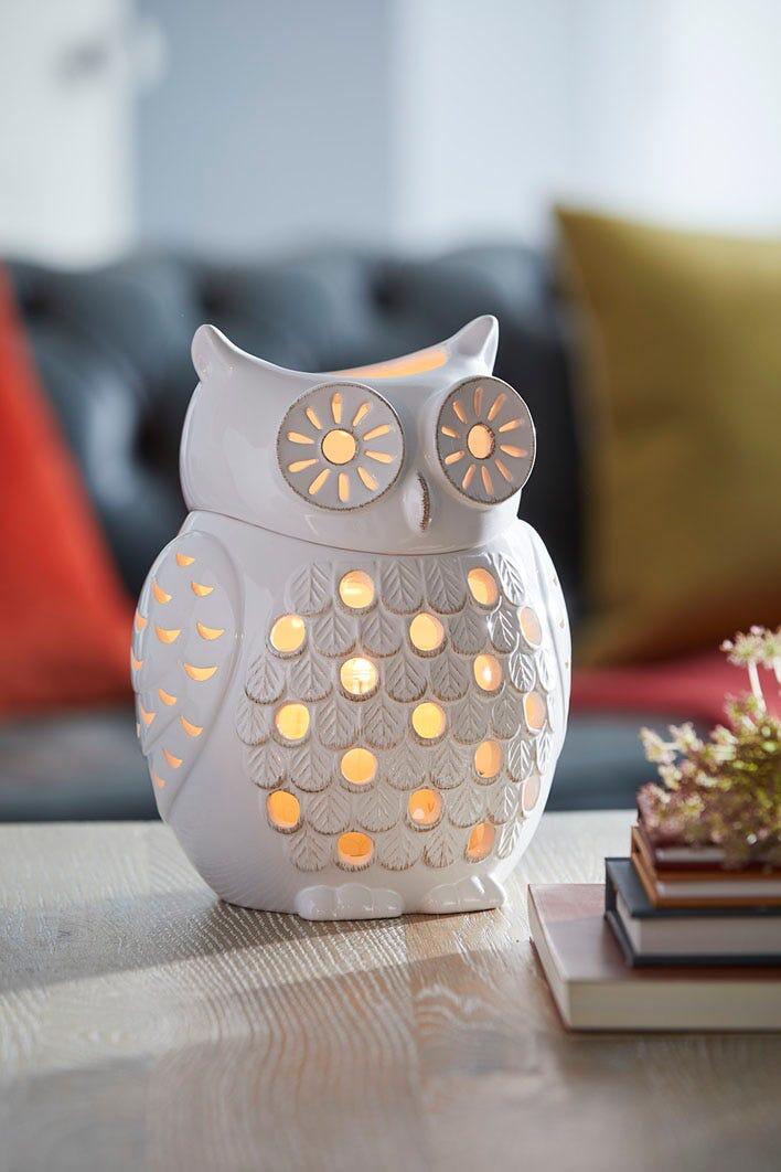 Woodland Snow owl jar candle holder | PartyLite US