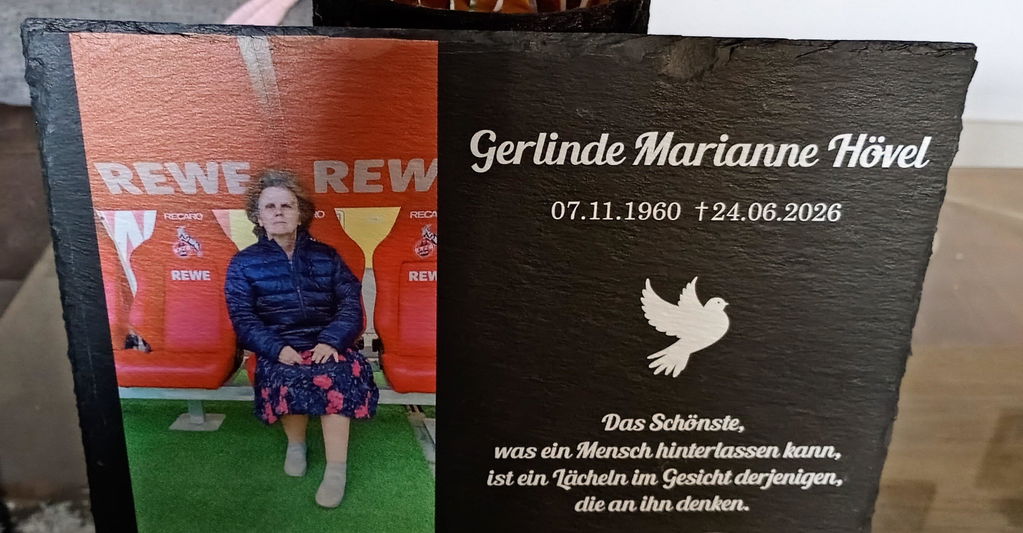 Personalisierte Schiefer Gedenktafel für Menschen 30x20cm - Foto UV-Druck