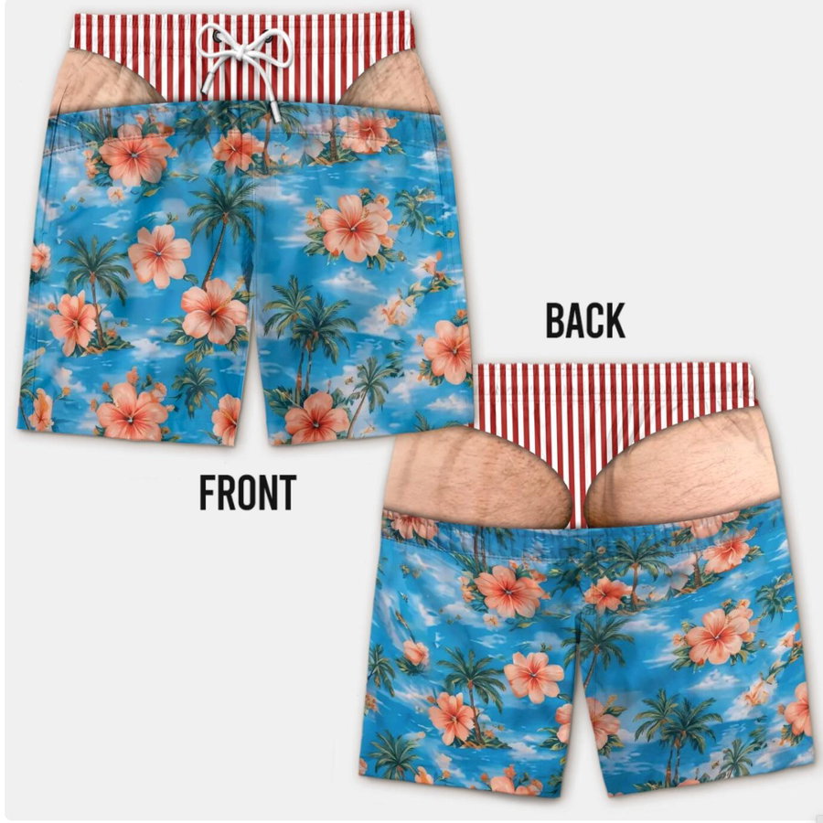 Floral personalized swim trunks