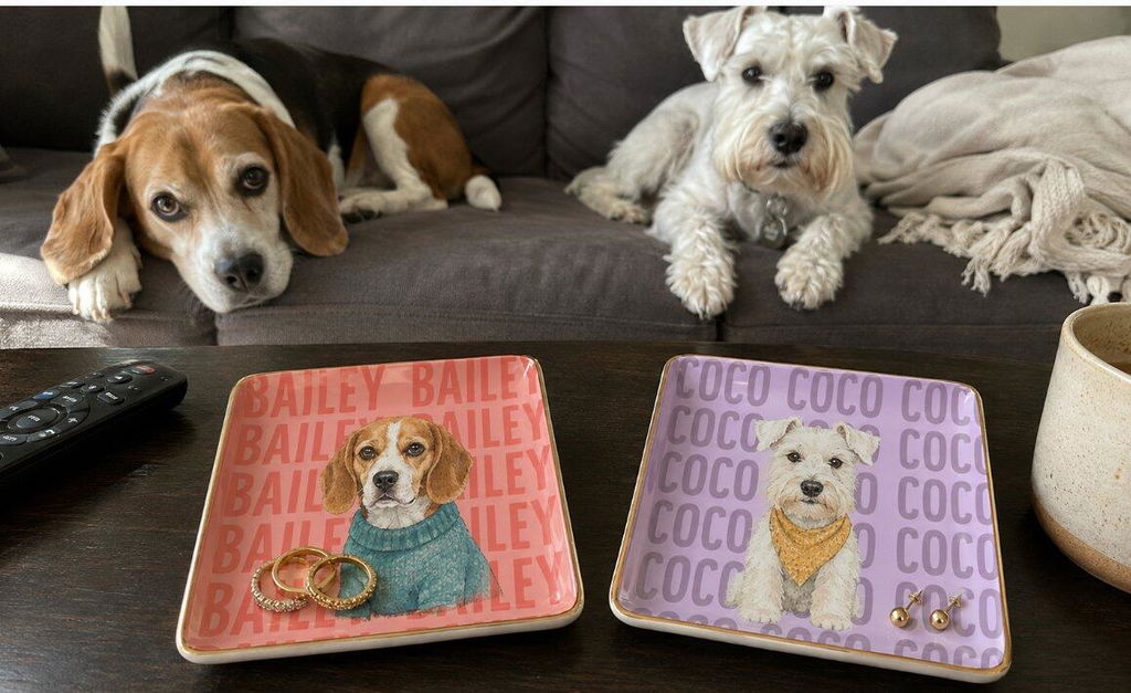 Dog Lover Watercolor - Personalized Jewelry Dish