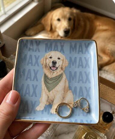 Dog Lover Watercolor - Personalized Jewelry Dish