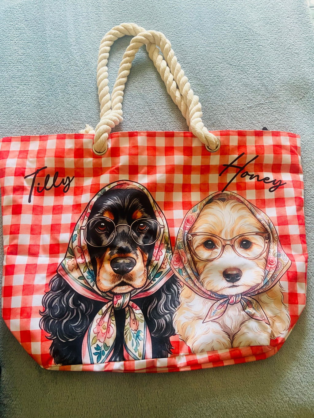 Beachside Barkers With Scarf - Personalized Beach Bag