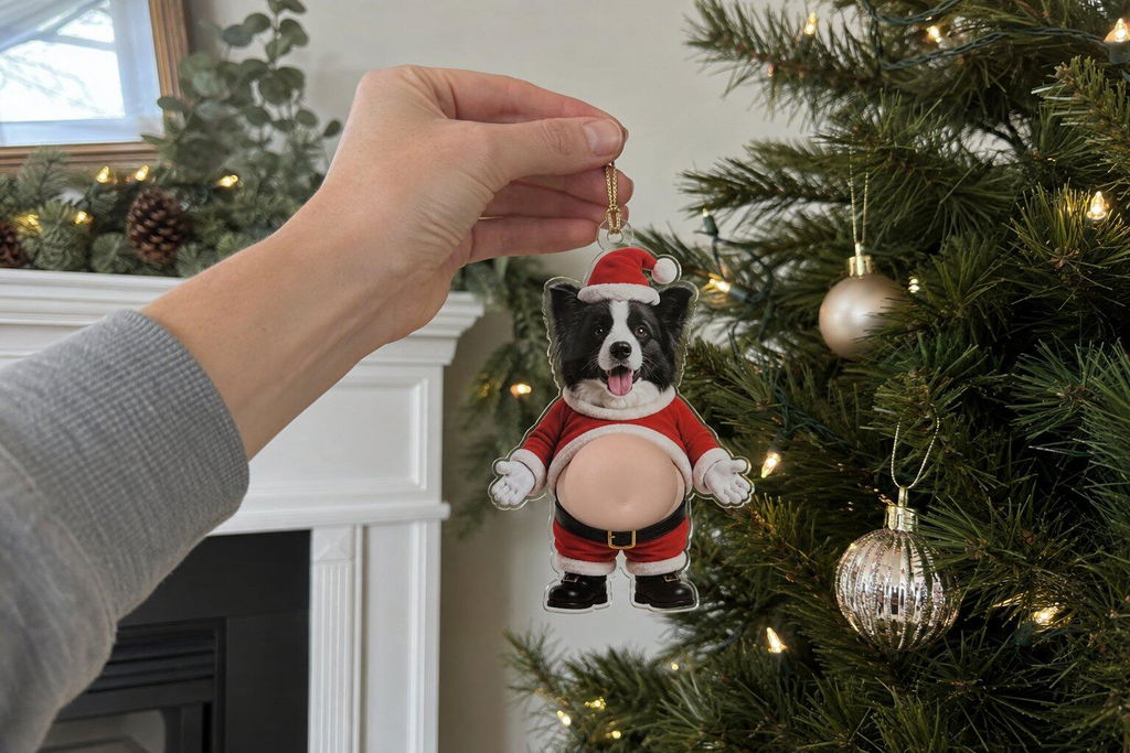 Santa Belly Press - Personalized Squishy Acrylic Ornament
