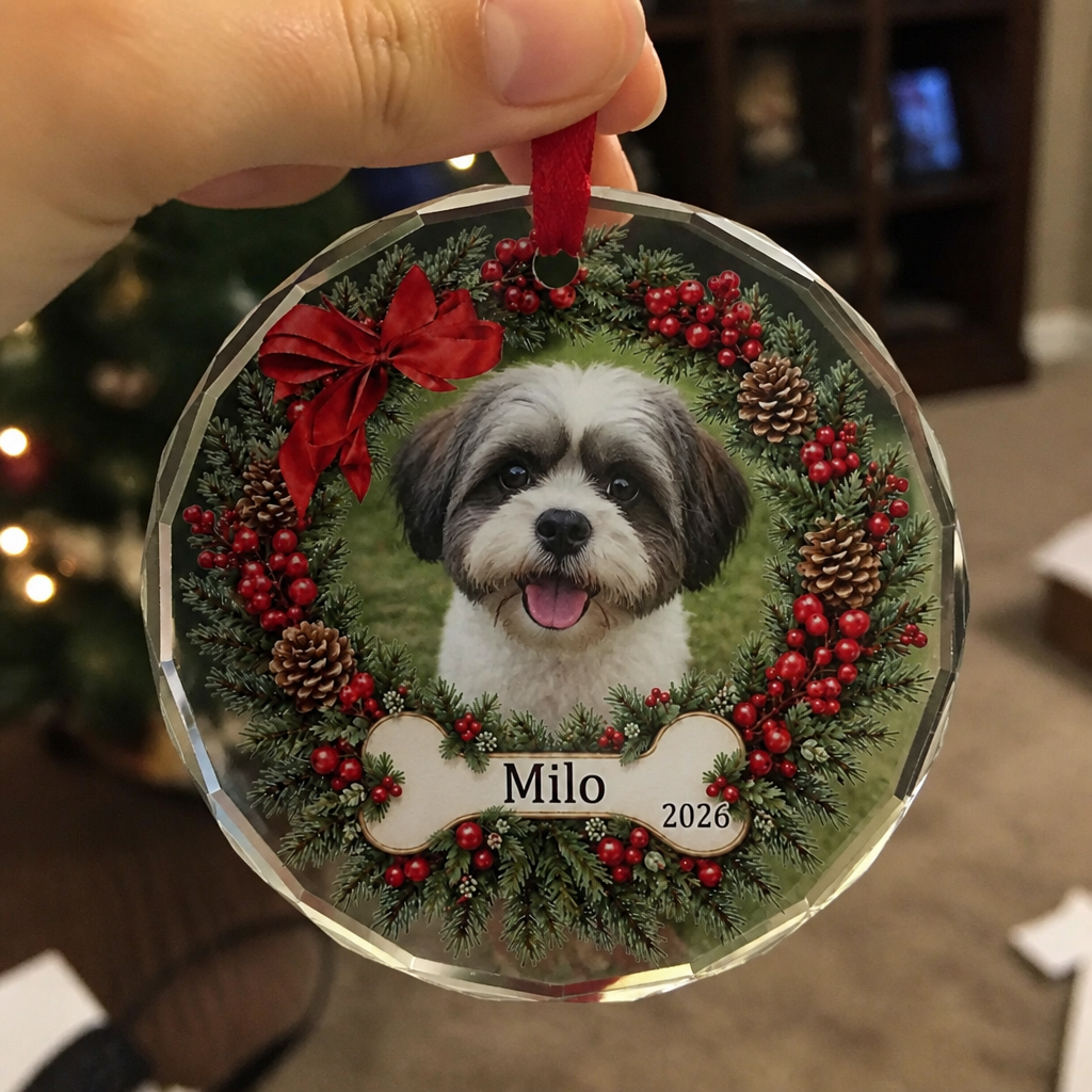 Forever In My Heart Christmas - Personalized Glass Ornament