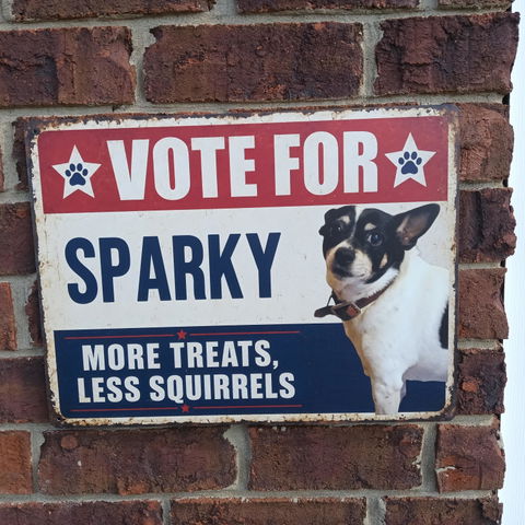 Vote For My Little Friend - Personalized Metal Sign, Custom Photo and Name Pet Metal Sign, Gift For Pet Lovers