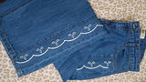 Floral Embroidery Wide Leg Denim Pants (1-14yrs)