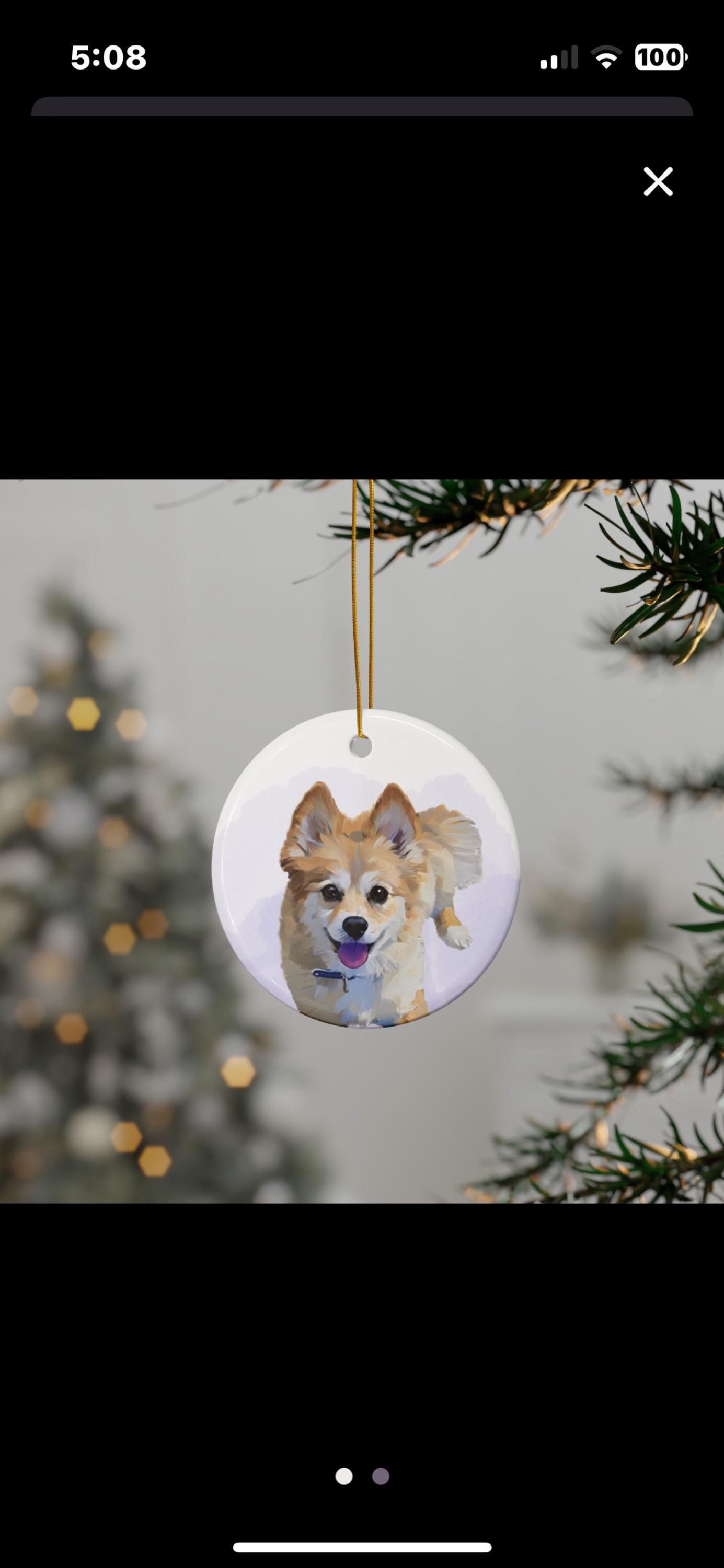 Customer photo of Christmas Memorial Cat - Custom Pet Ornament