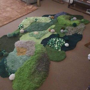 3D Handwoven Fluffy Moss Rug – Cozy Latch Hook Art Rug for Living Room, Bedroom & Home Decor