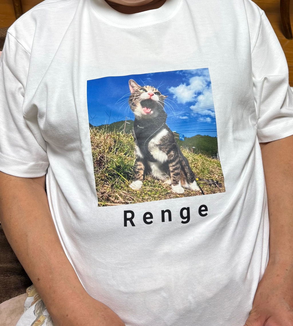 【受注生産：8/3(月)22:00〜6(木)】うちのこプリントTシャツ  /  ホワイト