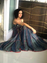 Indigo Bias Long Dress - The Spice of Kutch Collection