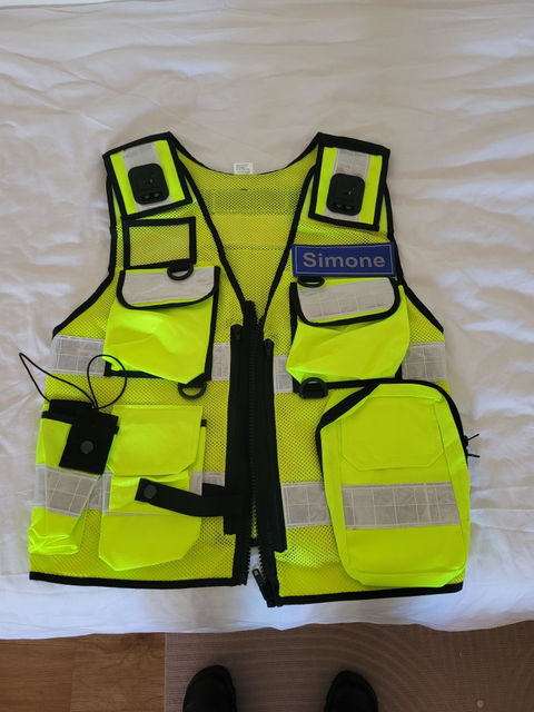 1213 Reflektierend Security Sicherheitsweste Multifunktionsweste Hundeführerweste Crew Presse Staff