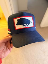 Signature Boar Trucker Cap - Navy/Red