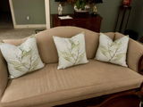 Thibaut Winter Bud Floral Pillow -Sky Blue.