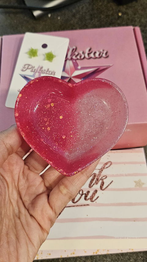 Heart Shaped Handmade Resin Jewelry Tray