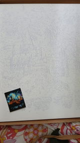 Kit para pintar por números - Castillo de Hogwarts en la Noche Estrellada - Harry Potter