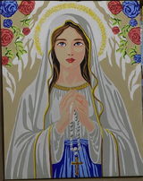 Kit de Lienzo para pintar por números - Virgen María Advocación del Santo Rosario